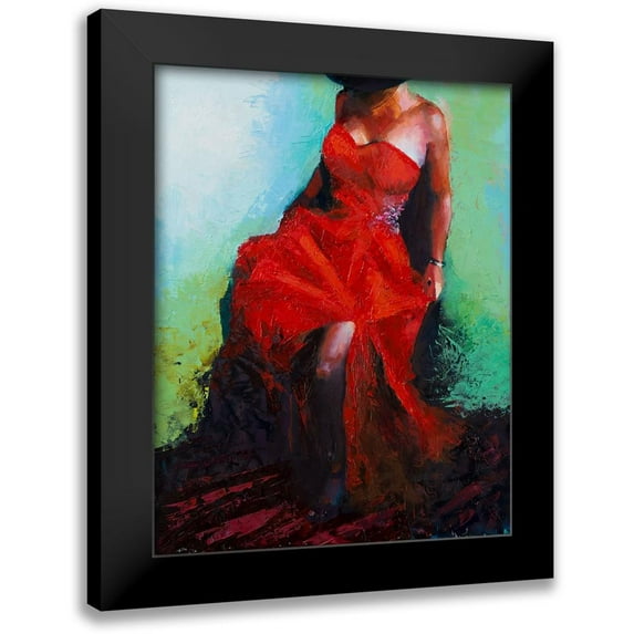 Green, Jenny 20x24 Black Modern Framed Museum Art Print Titled - Lady in Red