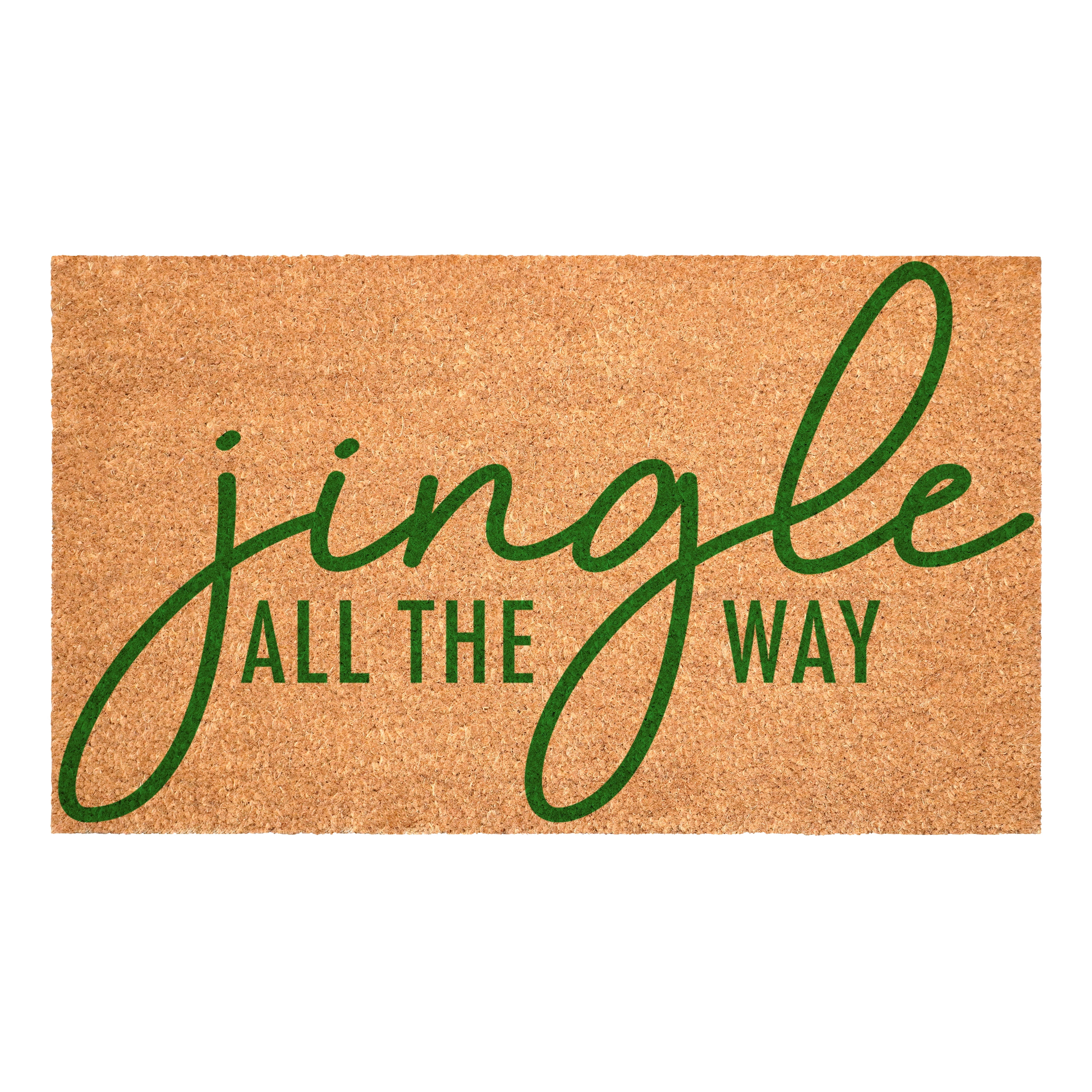 Green Jingle All the Way Doormat 24" x 36"
