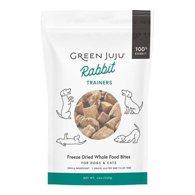 Green Juju 850021512286 2.5 oz Freeze-Dried Grain Free Rabbit Trainers for Dog & Cat