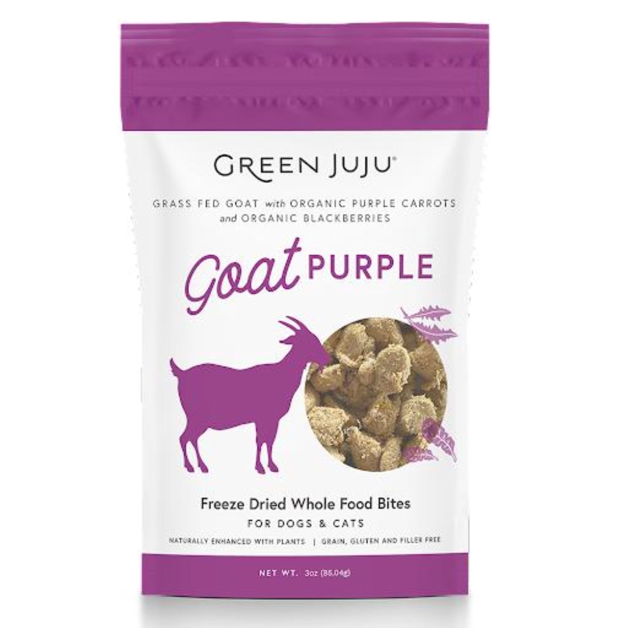 Green Juju Goat Purple Freeze-Dried Whole Food Bites For Dogs & Cats, 3-Oz (Size: 3-Oz)