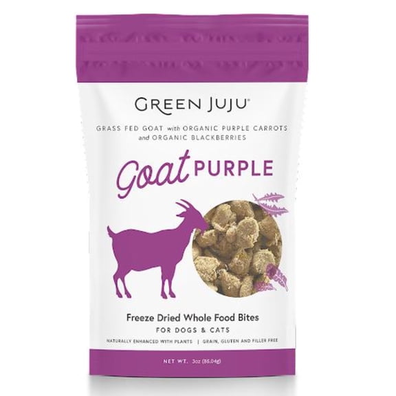 Green Juju Goat Purple Freeze-Dried Whole Food Bites For Dogs & Cats, 3-Oz (Size: 3-Oz)