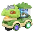 thumbnail image 1 of Green Jurassic Adventure Ride On Spray Tank Machine Stomping Wheels Roaring Sounds Light Features Traveling Explorer Toy, 1 of 8