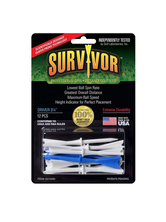 Golf Survivor Blue/White Golf Tees New
