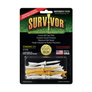 Green Keepers Survivor Plastic Distance Golf Tee 2 3/4 - Yellow/White 12ct