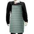 thumbnail image 1 of Green Kids Apron, Victorian Style Swirled Branches Twings Blooms Artwork Print, Boys Girls Apron Bib with Adjustable Ties for Cooking Baking Painting, Pale Sage Green White, by Ambesonne, 1 of 2