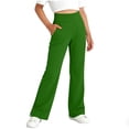 thumbnail image 1 of Green Kids Girl Boy Slit Straight Leg Elastic Waist Basic Long Leg Pants for Kid Spandex Sport Gym Yoga Stretch Running Summer Fall 2026 Clothing 10 Year, 1 of 8