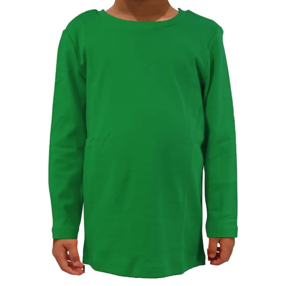 Green Kids Long Sleeve Crew Neck Shirt, YS, 1 piece