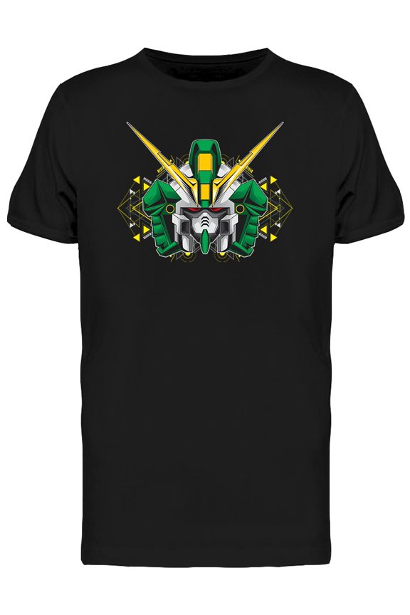 Green Killer Robot Android T-Shirt Men -Image by Shutterstock, Male Small