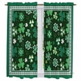 thumbnail image 1 of Green Kitchen Curtains, St. Patrick's Day Shamrock Spring Checkered Light Filtering Window Curtain Panels, 2Pcs Rod Pocket Window Treatments Set for Living Room Bathroom Bedroom 42x63 Inches, 1 of 9
