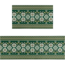 Green Kitchen Rugs Sets of 2, Green Kitchen Mat Washable Non-Slip Kitchen Mats for Floor Set of 2 Green Kitchen Decor
