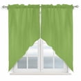 thumbnail image 1 of Green Kitchen Window Curtains, Swag Curtains Valance for Bedroom Living Room Bathroom, Solid Color Simple Abstract Fashion Light Color Rod Pocket Window Curtain Block Drapes 2 Panels 28"x36", 1 of 6