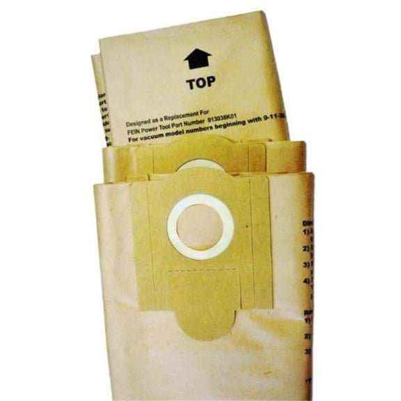 Green Klean MicroPlus For Fein Power 913038K01 Mini And Turbo I Replacement Paper Dust Bag Pack of 36