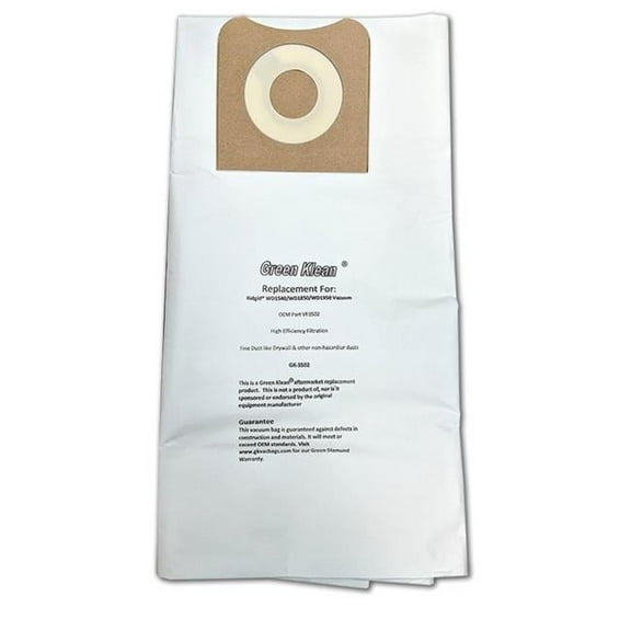 Green Klean MicroPlus For Ridgid VF 3502 High Efficiency Paper- Dry Pick-Up  Pack of 10