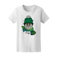 thumbnail image 1 of Green Knitted Hat Dressed Owl Tee Women's -Image by Shutterstock, 1 of 2