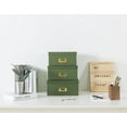 thumbnail image 1 of Green Kraft Paper Storage Boxes Set of 3 with Lids, 1 of 8