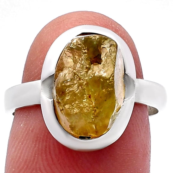 Green Kyanite Rough - India 925 Sterling Silver Ring s.7.5 Jewelry R-1059 SDR221702