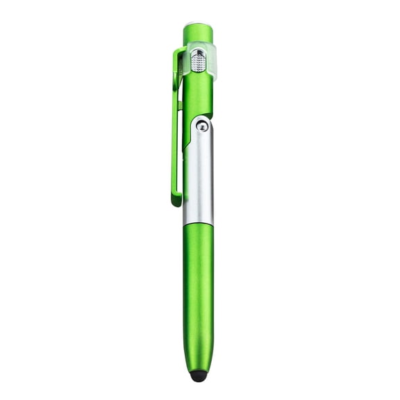 Green LED Foldable Pen Light – 3-in-1 Ballpoint Pen with Reading Light & Phone Stand, Retractable 1.1mm Needle Point, for Night Writing Video Calls, 1pc