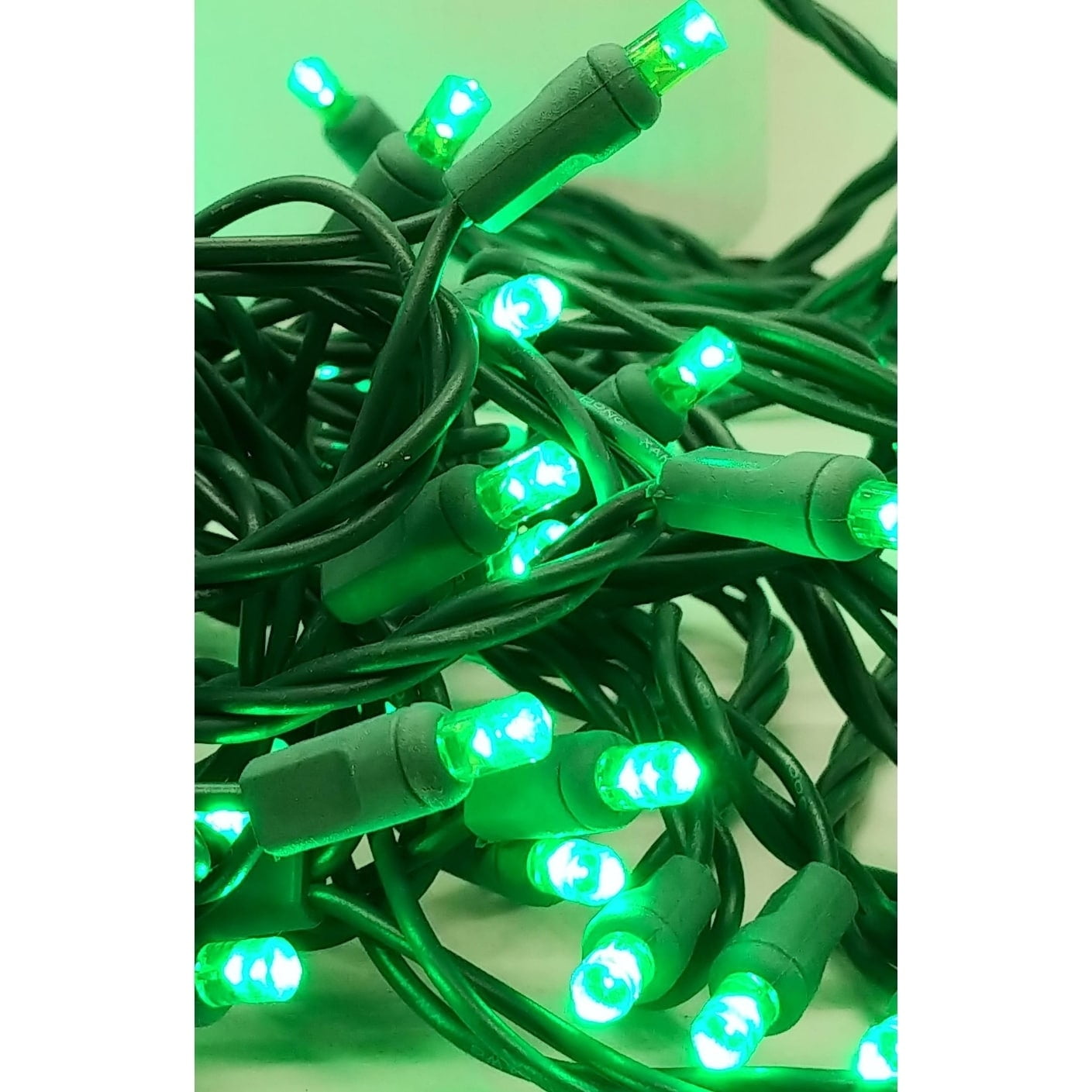 Green LED 24' Light String with 70 Bulbs and Green Wire