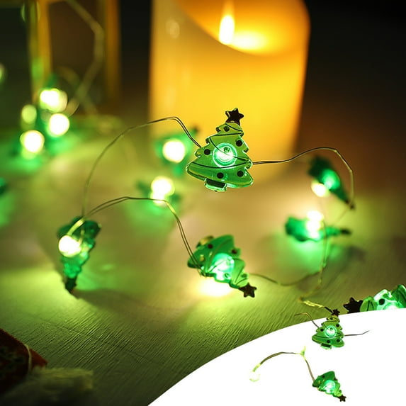 Green LED Xmas Tree String Lights, 500cm 50-Lamp Beads,Slim Copper Wire, Rainproof, Indoor/Outdoor Decor for Garden, Party, Mantel, Porch,B