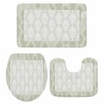 thumbnail image 1 of Green Lace Bathroom Rugs Set Vintage Geometric Abstract Art Luxury Non Slip Absorbent Soft Bath Mats 3 Piece Set with Bathroom Rug, U-Shaped Floor Mat, Toilet Seat Cover Large Size, 1 of 9