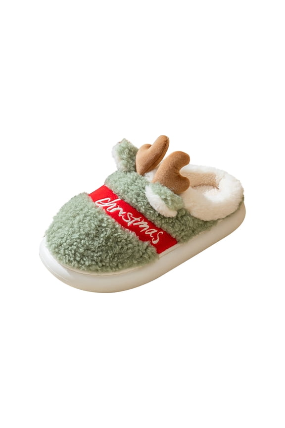 Green Ladies Holiday Slippers With Bow And Round Toe Great For Indoor And Outdoor Use