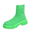 thumbnail image 1 of Green Ladies Knitted Fabric Boots With A Thick Sole And Stylish Look Ideal For Leisure And Outdoor Activities In Cooler Months Suitable For All Leg Types, 1 of 7