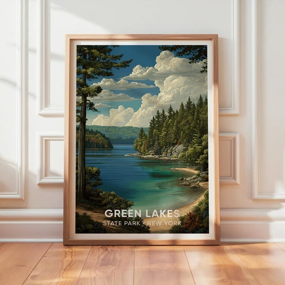 Green Lakes State Park Travel City Map Poster