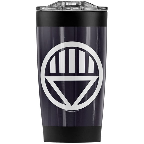 Green Lantern Black Lantern Logo Stainless Steel Tumbler 20 oz Coffee Travel Mug/Cup, Vacuum Insulated & Double Wall with Leakproof Sliding Lid | Great for Hot Drinks and Cold Beverages