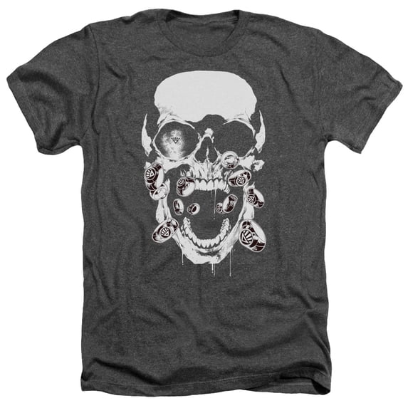 Green Lantern - Black Lantern Skull - Heather Short Sleeve Shirt - Small