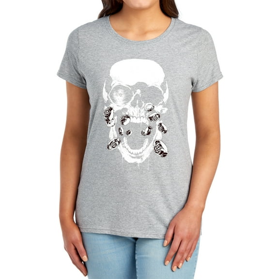 Green Lantern Black Lantern Skull Women's T Shirt, Athletic Heather, 2X-Large