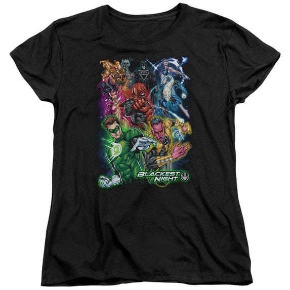 Green Lantern Blackest Group S/S Women's T-Shirt Black