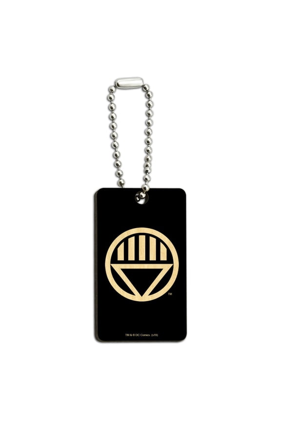 Green Lantern Blackest Night Black Lantern Logo Wood Wooden Rectangle Keychain Key Ring