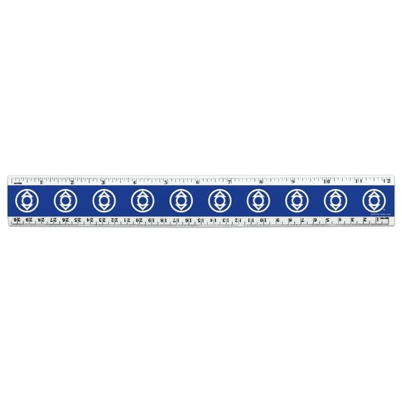 Green Lantern Blackest Night Indigo Lantern Logo 12 Inch Standard and Metric Plastic Ruler