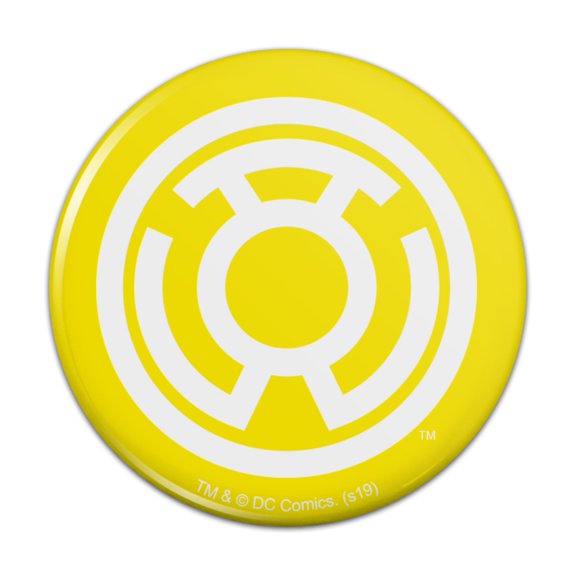 Green Lantern Blackest Night Sinestro Corps Yellow Lantern Logo Kitchen Refrigerator Locker Button Magnet