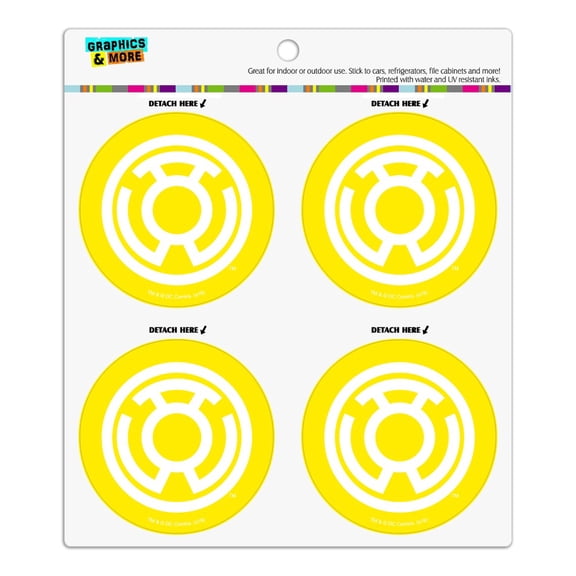 Green Lantern Blackest Night Sinestro Corps Yellow Lantern Logo Refrigerator Fridge Locker Vinyl Circle Magnet Set