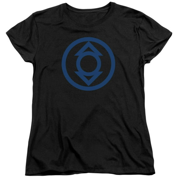Green Lantern Blue Emblem S/S Women's T-Shirt Black