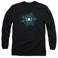 thumbnail image 1 of Green Lantern Blue Glow Long Sleeve Adult 18/1 T-Shirt Black, 1 of 1