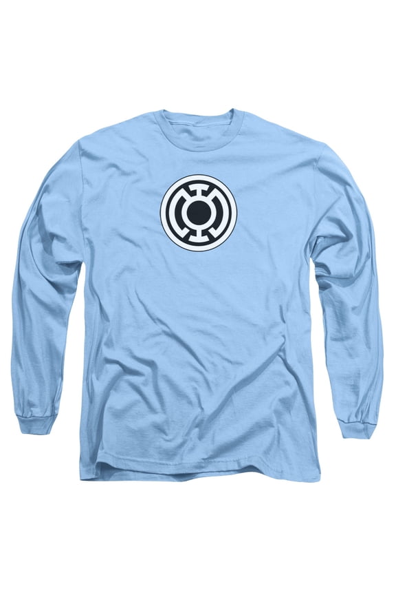 Green Lantern Blue Lantern Logo Long Sleeve Adult 18/1 T-Shirt Carolina Blue