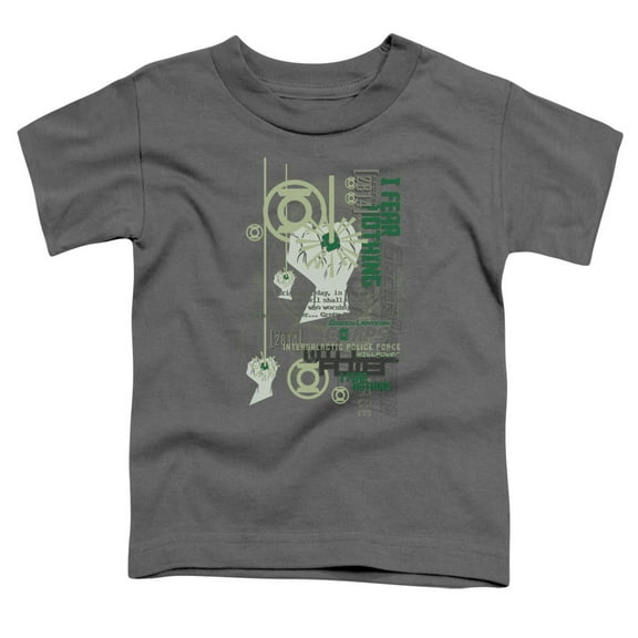 Green Lantern Boys' Core Strength Childrens T-shirt Charcoal