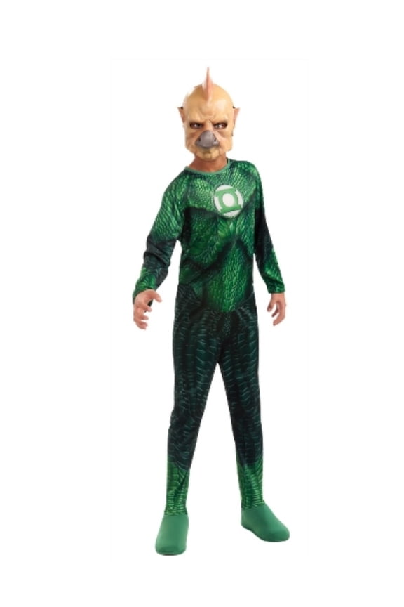 Green Lantern Boys Tomar Re Costume with Mask & Ring S