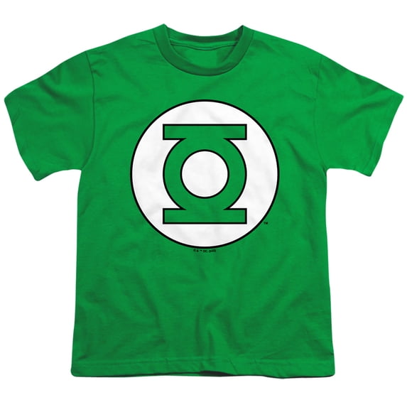 Green Lantern Circle Kids T Shirt (Large) for Youth Toddler Boys and Girls, Kelly Green
