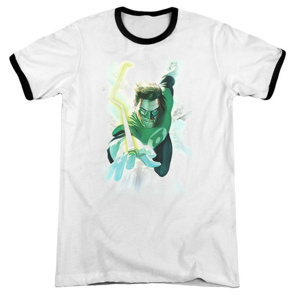 Green Lantern Clouds Adult Ringer White Black