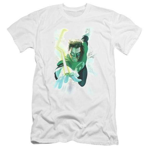 Green Lantern Clouds Premium Canvas Adult Slim Fit 30/1 T-Shirt White