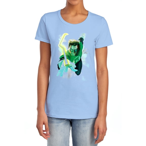 Green Lantern Clouds Women's T Shirt, Light Blue, Large