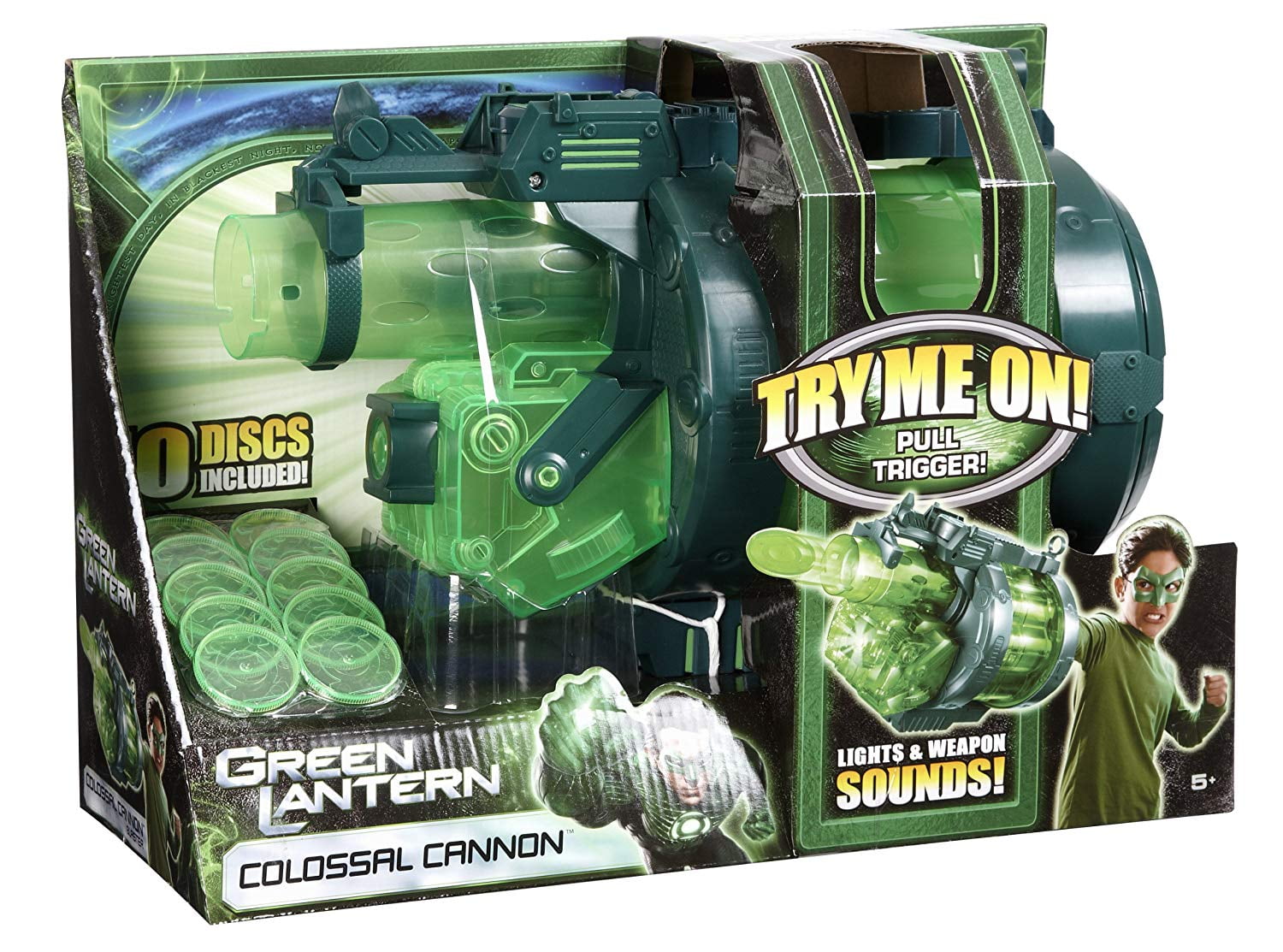 Green Lantern Colossal Cannon Blaster - Includes 10 Discs