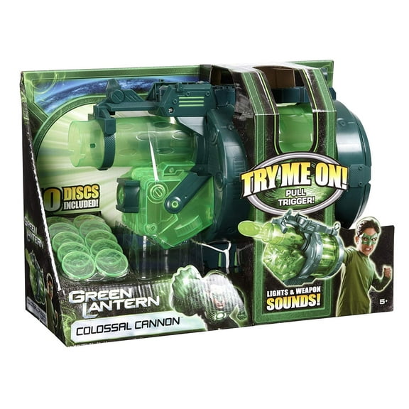 Green Lantern Colossal Cannon Blaster - Includes 10 Discs - Chamber Spins