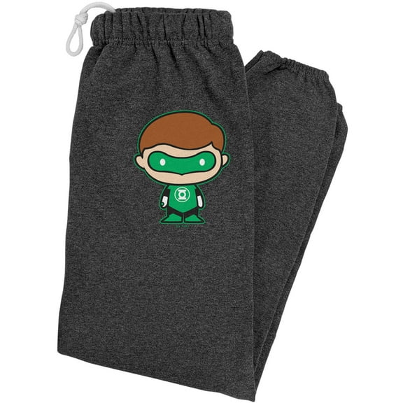 Green Lantern Core Cute Chibi Character Unisex Jogger Sweatpants for Men and Women, Charcoal Heather, Small