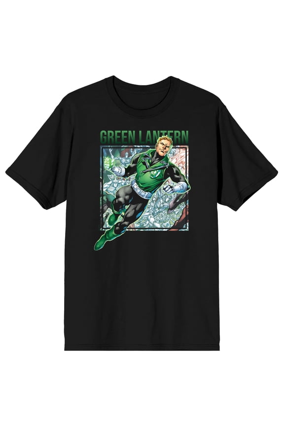 Green Lantern Core Guy Gardner on Black Ground Adult Crew Neck Short Sleeve T-shirt - 3XL