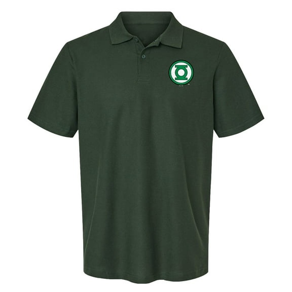 Green Lantern Core Logo Cotton Polo Shirt, Hunter Green, 3X-Large