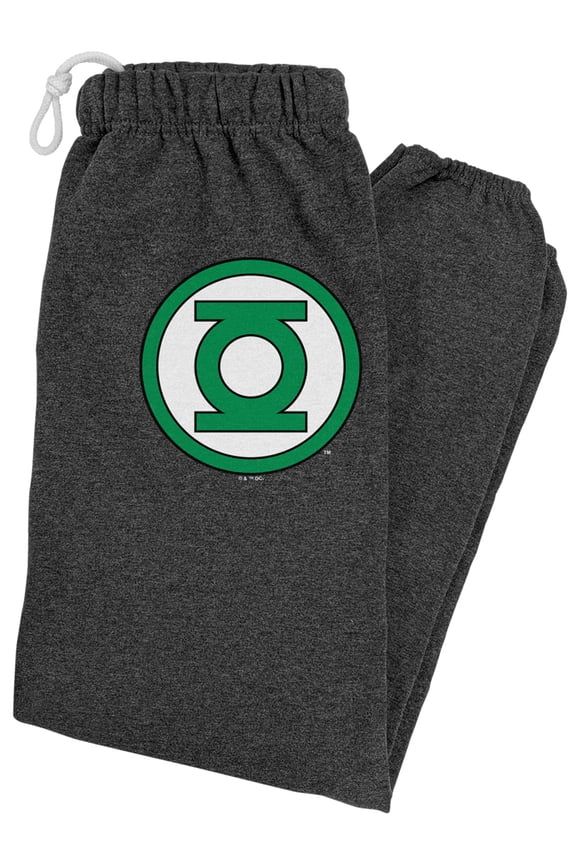 Green Lantern Core Logo Unisex Jogger Sweatpants for Men and Women, Charcoal Heather, 2X-Large